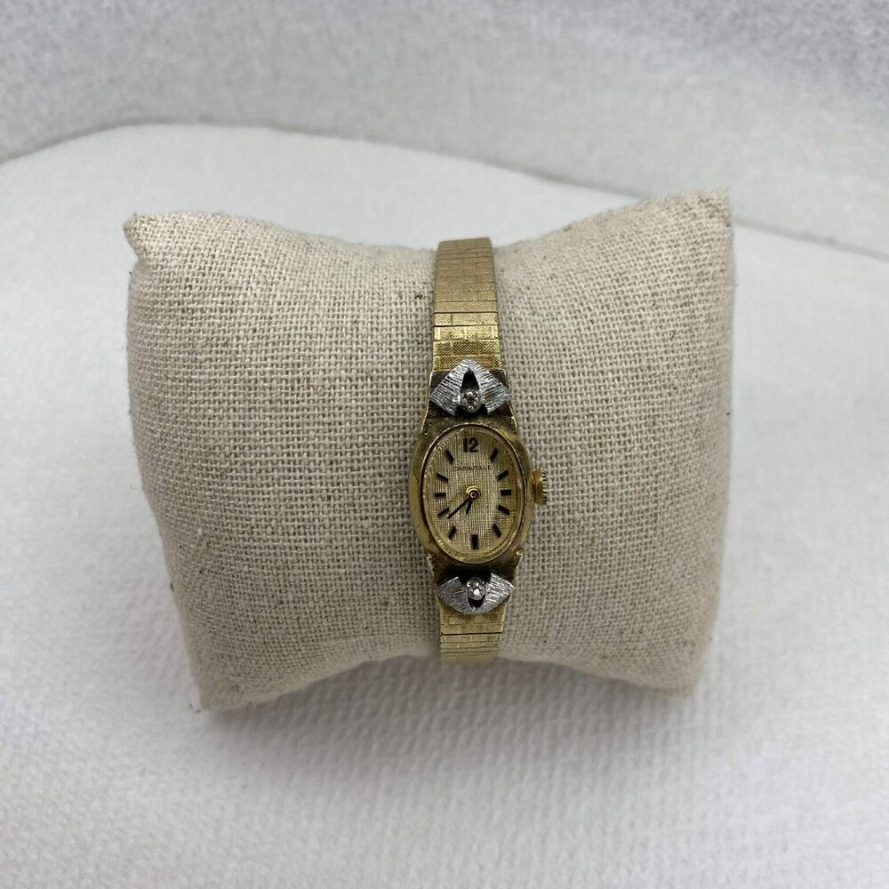 Vintage 1960's watch with silver and diamond like stone - Picture 2 of 5